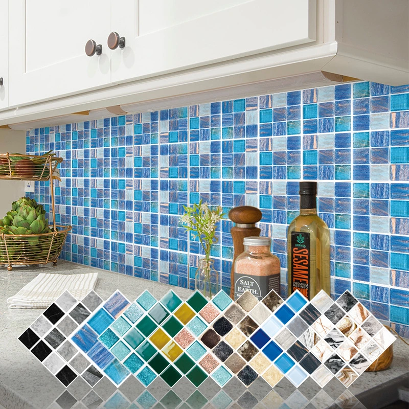 Kitchen Oil Proof 3D Bathroom Waterproof Crystal Wall Sticker Tile Stickers